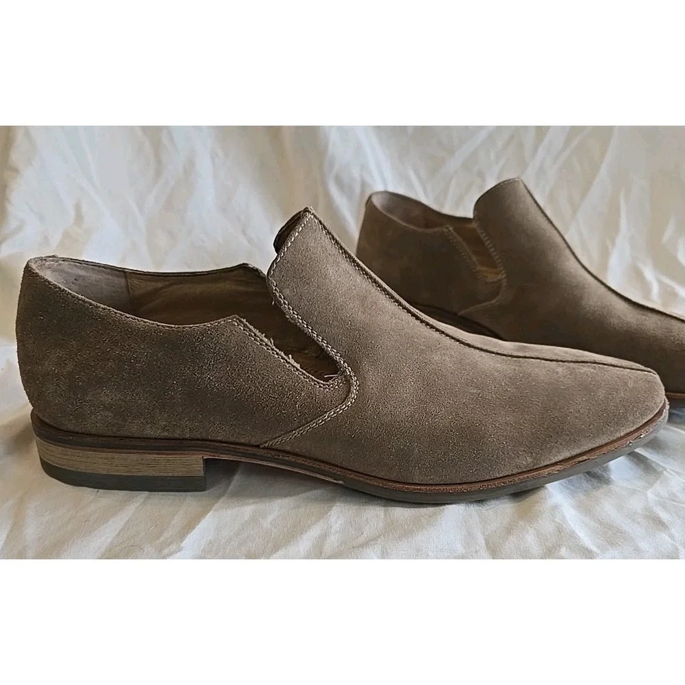 DKNY Men's Size 11.5 M John Slip On Light Brown‎ Leather Loafers Dress Shoes